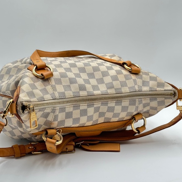 2011 Authentic louis Vuitton Damier Azur Evora MM Handbag Crossbody - Picture 14 of 16